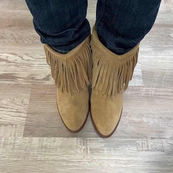 Frye Fringed Suede Booties - Picture 3 of 11